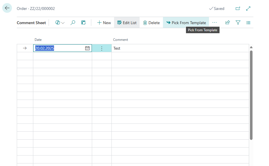Import Comments from Template
