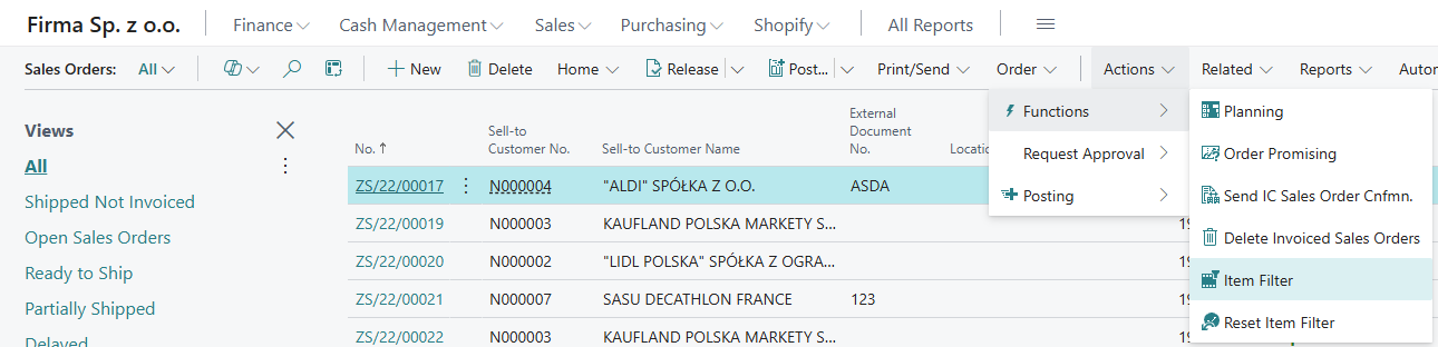 Item Filter – Ribbon