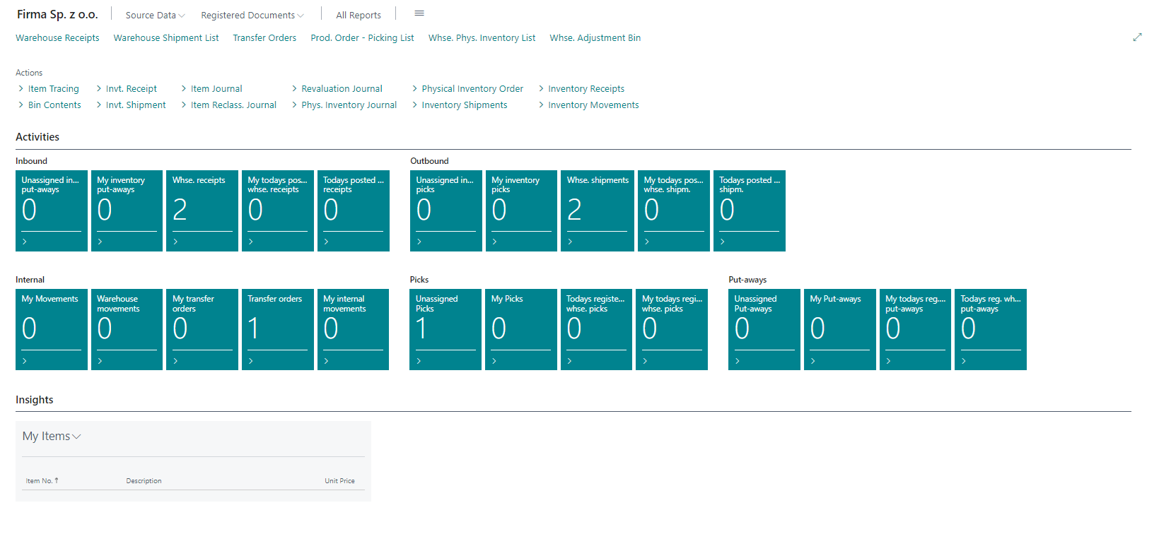 RoleCenter Warehouse