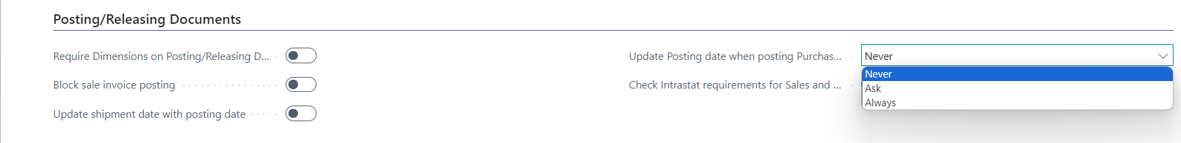 Updating Posting Date