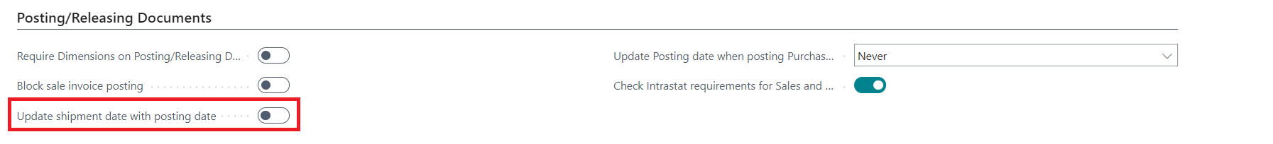 Update Shipment date and Posting date