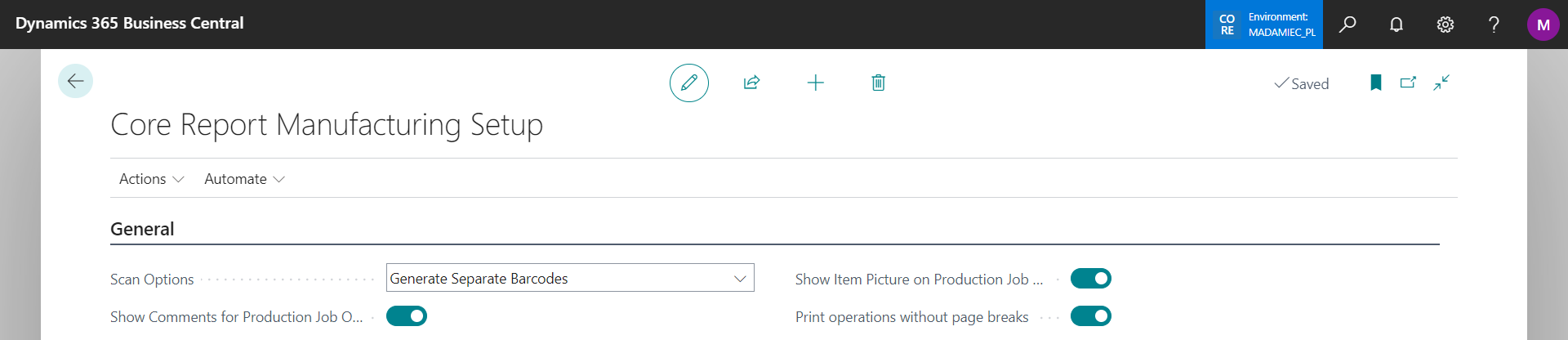 CorePrintoutsManufacturingSetup