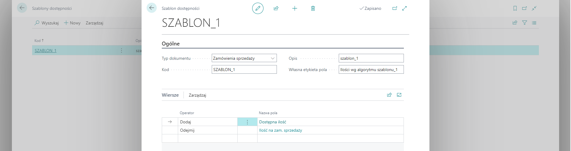 Kartoteka szablonu dostępności