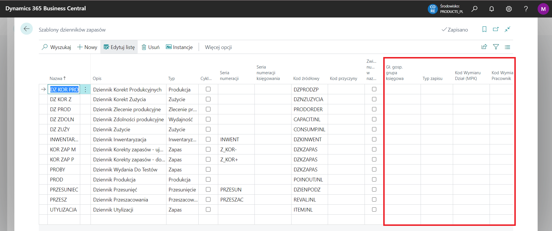 Item Journal Template