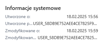 Przykładowy widok FactBox